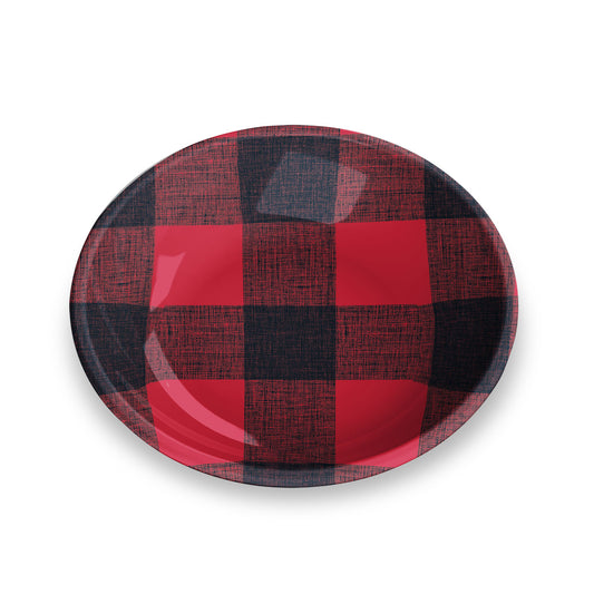 Plato de melamina con diseño escoces, ideal para gatos y perros pequeños.