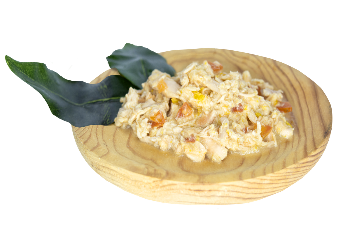 Textura deshilachada de Natural Greatness Pollo con Calabaza, Tomate y Manzana