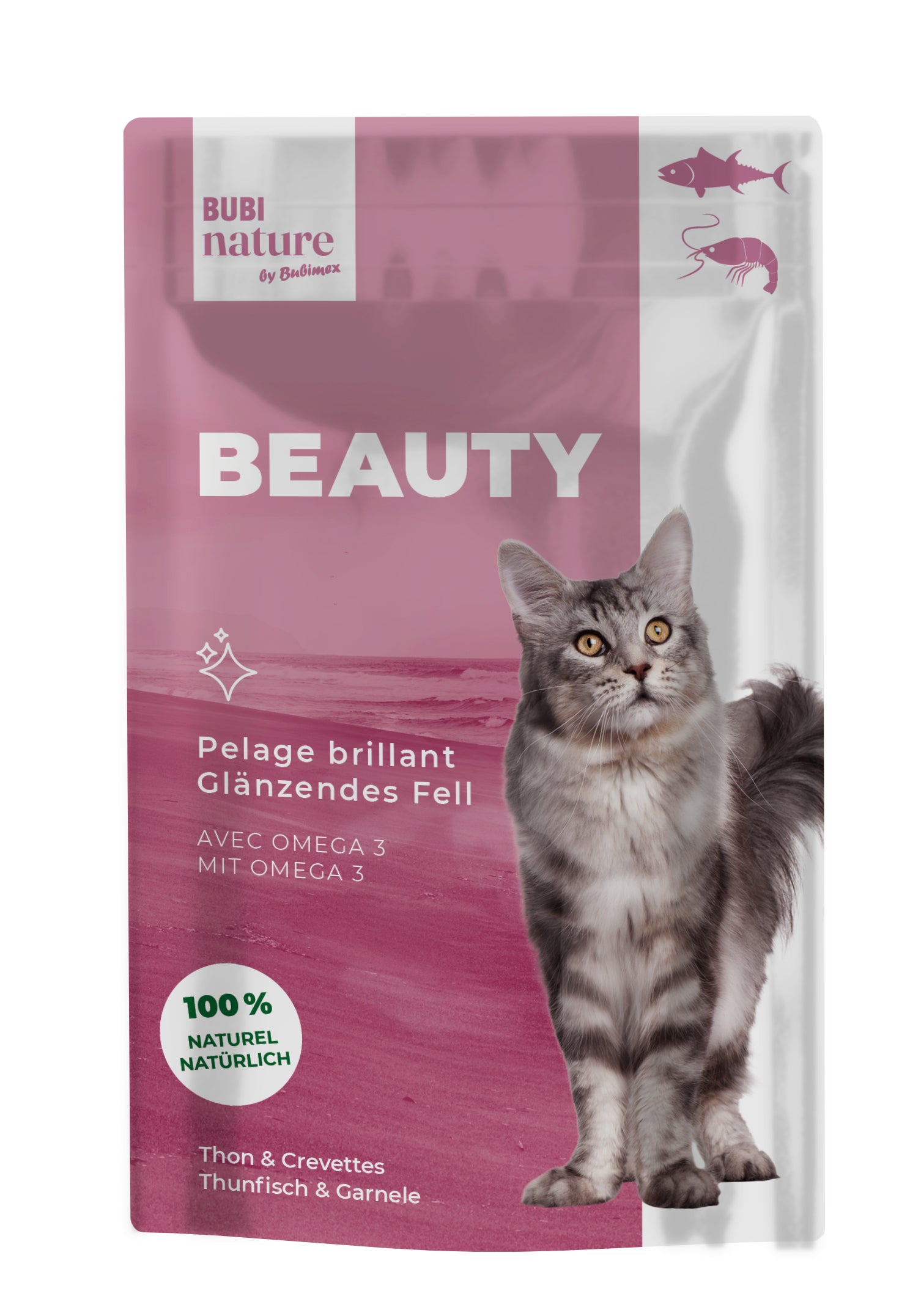 Pouch Bubimex Nature atún y gambas Beauty 70 g alimento complementario para gatos