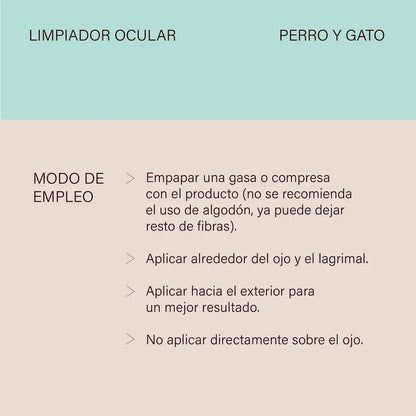 Producto para la higiene ocular de perros y gatos.