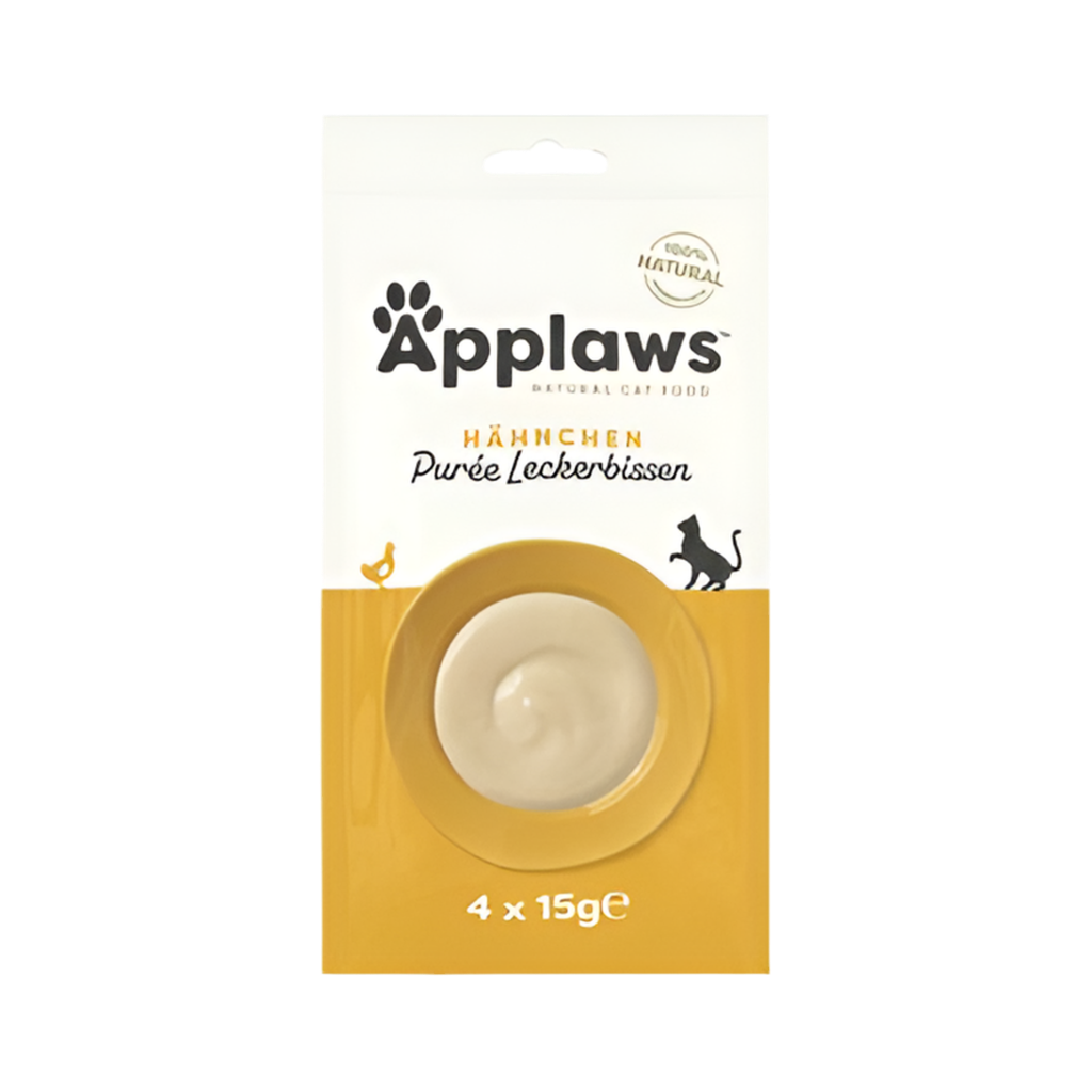 Puré líquido Applaws para gatos – snack cremoso 100% natural de pollo, sin cereales y en sobre individual