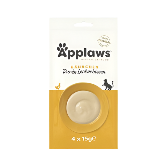 Puré líquido Applaws para gatos – snack cremoso 100% natural de pollo, sin cereales y en sobre individual