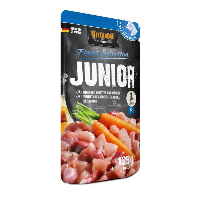 Receta Belcando Junior con pollo zanahorias y aceite de salmón