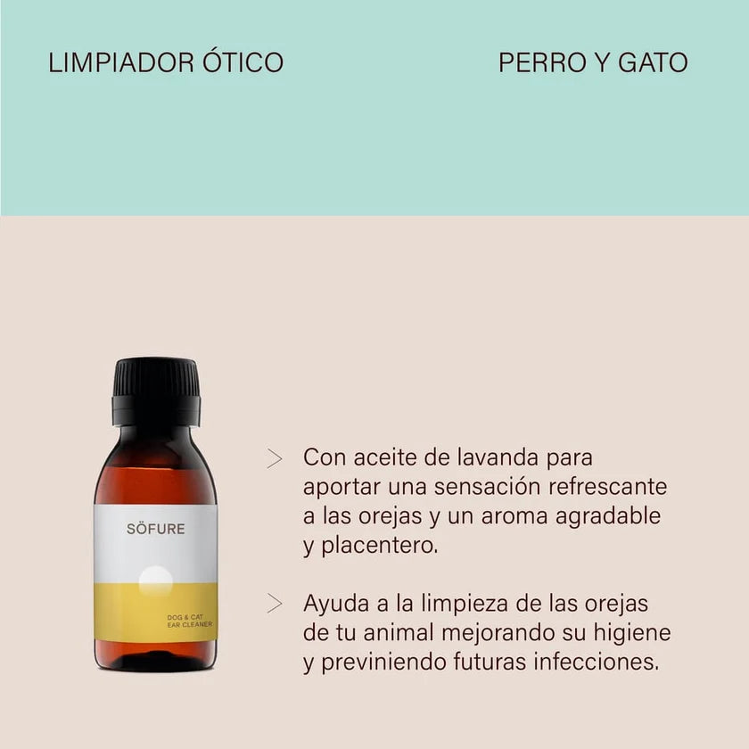 Söfure | Limpiador de oídos natural para perros y gatos