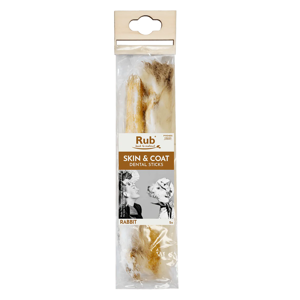 Rub Stick de Piel y Pelo de Conejo para Perros