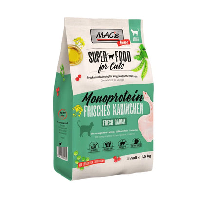 Saco de MAC’s Mono Conejo de 1,5 kg, pienso sin cereales para gatos adultos