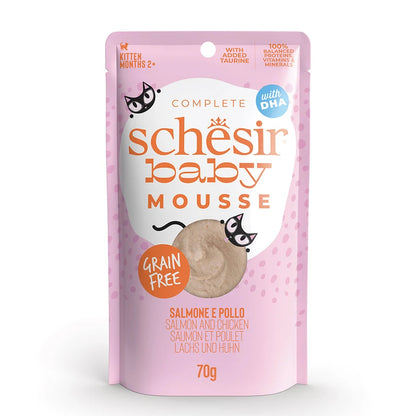 Schesir Baby Mousse Kitten salmón y pollo 70 g para gatitos