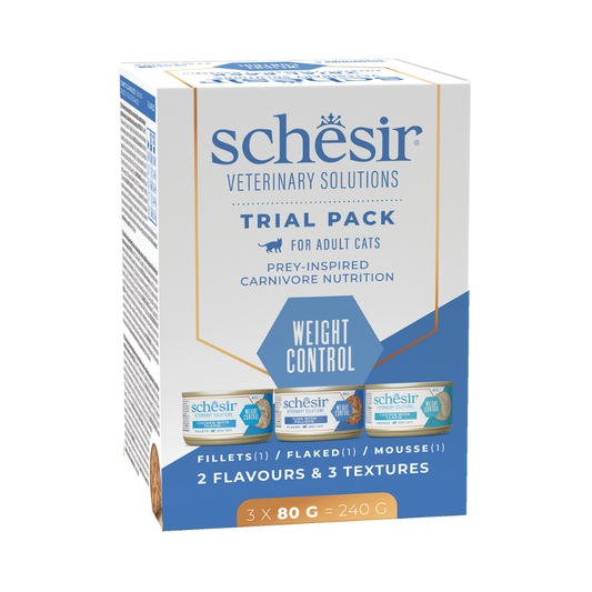 Schesir Cat Vet Weight Control Multipack 3x80g alimento dietético para gatos
