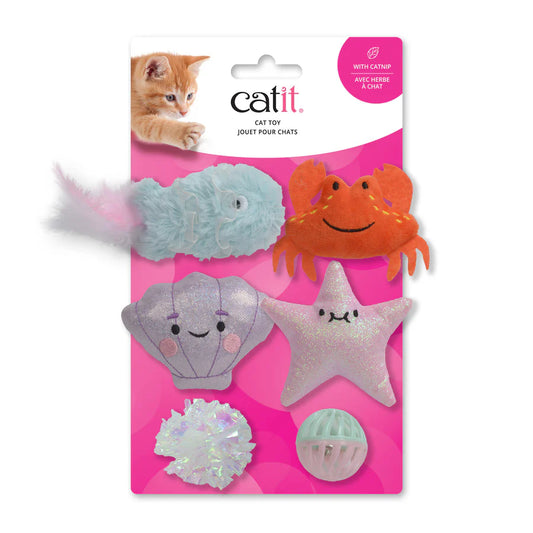set juguetes gato catit animales marinos