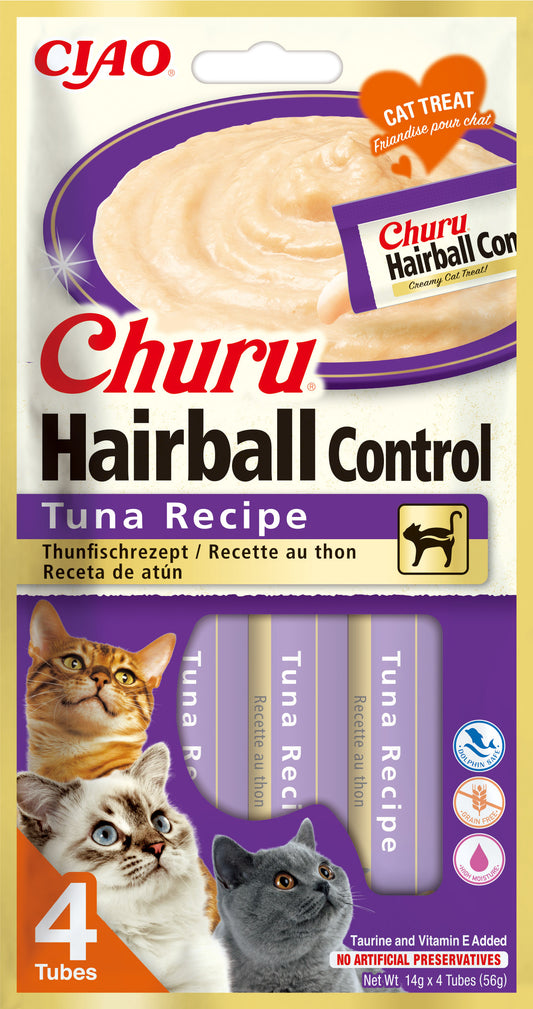 Snack funcional Inaba Churu Hairball de atún para gatos