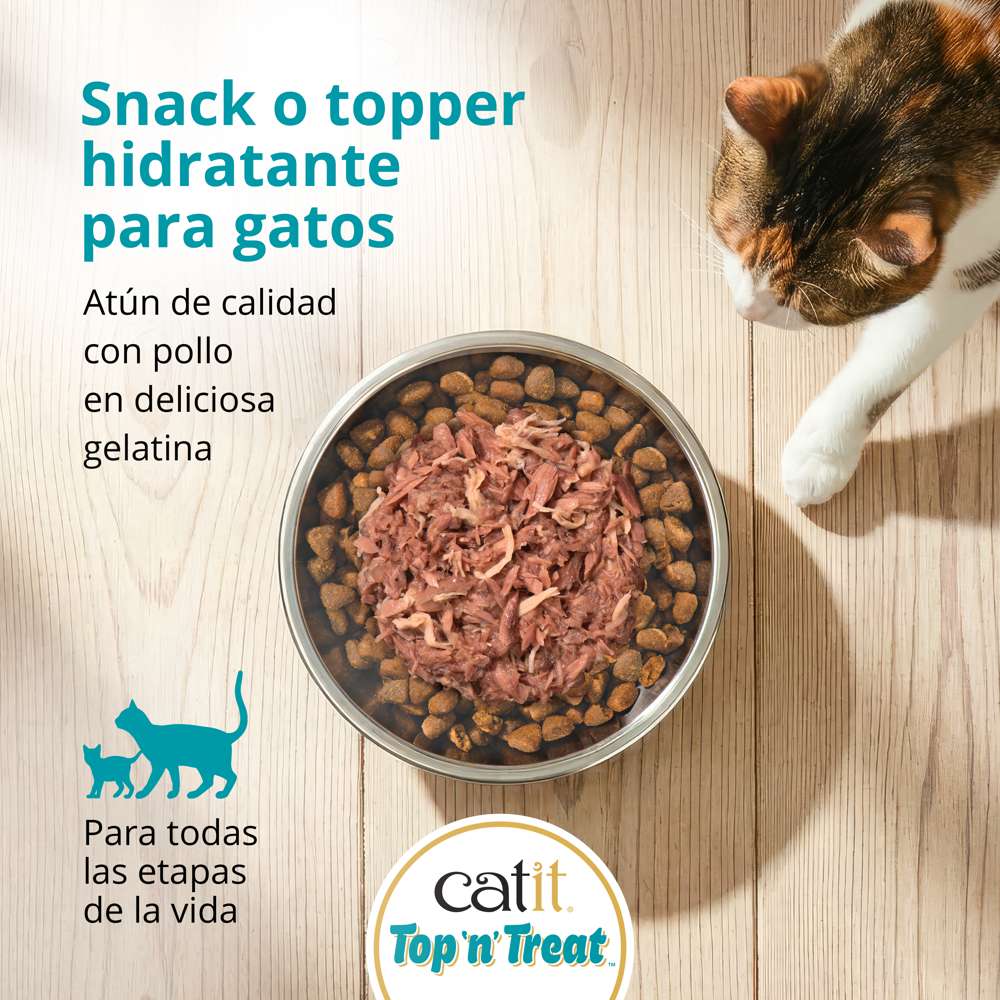 Snack húmedo Catit Top N Treat Atún con Pollo para gatos