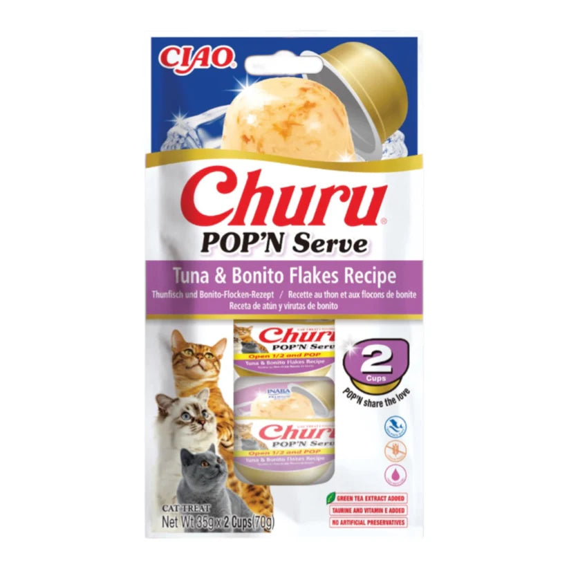 Snack hidratante para gatos con pollo Churu Popn Serve