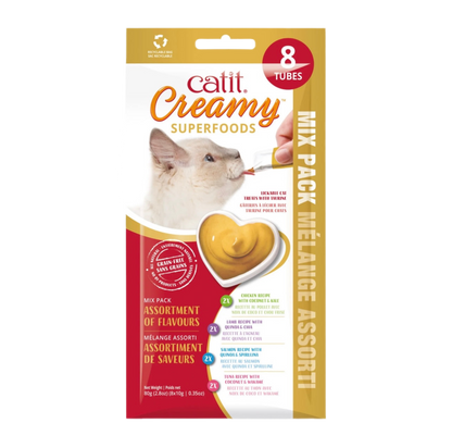 Snack líquido Catit Creamy Superalimentos Mix Pack para gatos