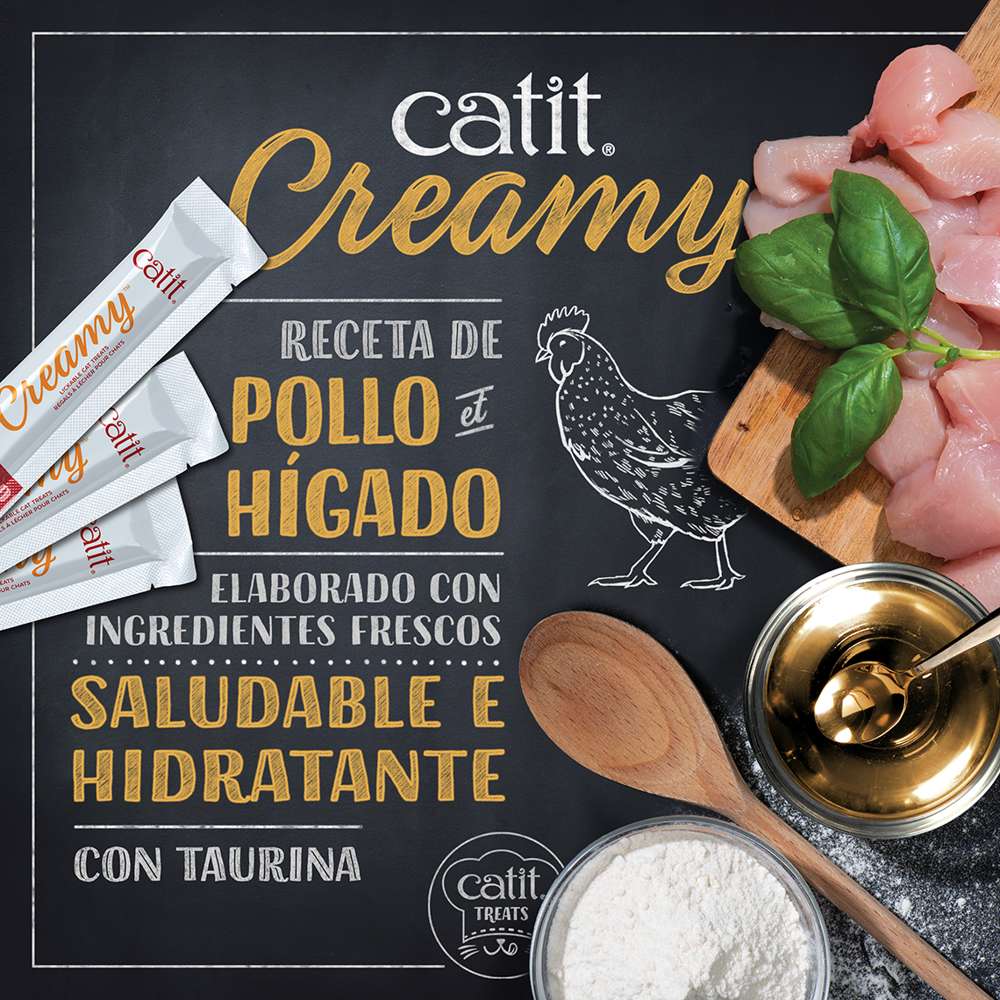 Snack para gatos Catit Creamy rico en taurina