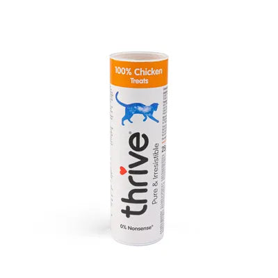 Snack para gatos Thrive 100% pollo liofilizado. Natural, sin aditivos y muy palatable. Ideal como premio o topping.