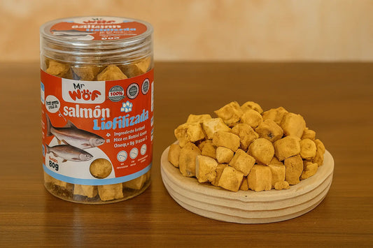 Snack salmón liofilizado MR WOF para perros y gatos