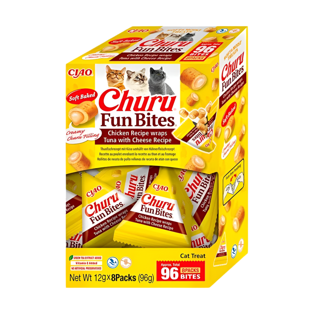 Snacks Inaba Churu Fun Bites de atún con queso para gatos