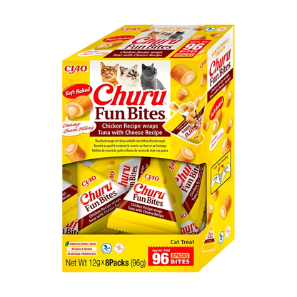 Snacks Inaba Churu Fun Bites de atún con queso para gatos