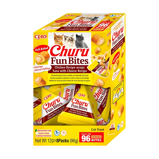Snacks Inaba Churu Fun Bites de atún con queso para gatos