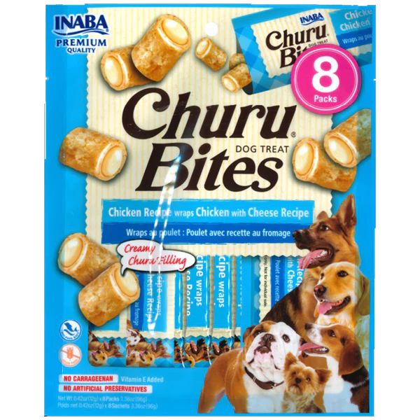 Snacks blanditos Inaba Churu Bites de pollo con queso para perro