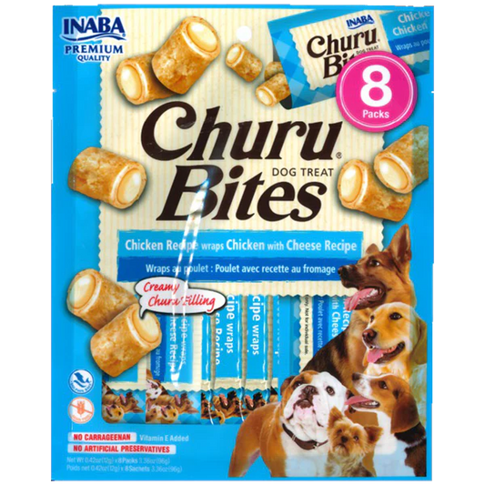 Snacks blanditos Inaba Churu Bites de pollo con queso para perro