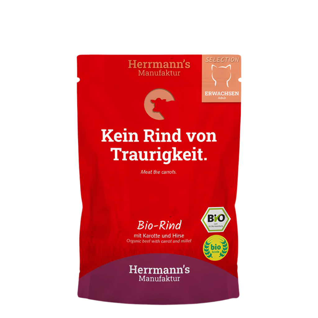 Sobre HERRMANN’S Ternera y Zanahoria BIO 100g para gatos