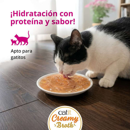 Sobre individual de Catit Creamy Broth Atún y Cangrejo de 40 g