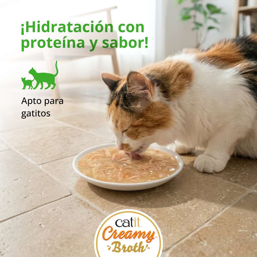 Sobre individual de Catit Creamy Broth Pollo y Pato de 40 g