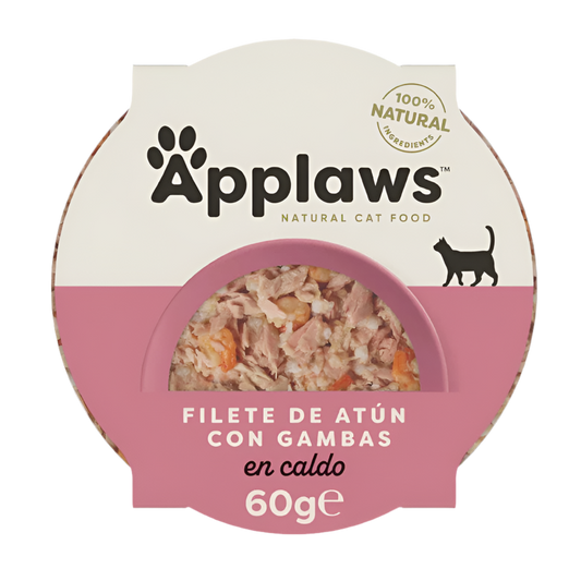 Tarrina Applaws Atún con Gambas para gatos – comida húmeda natural con proteína marina