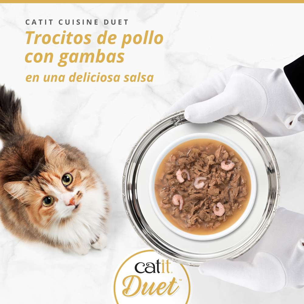 Tarrina Catit Duet pollo gambas