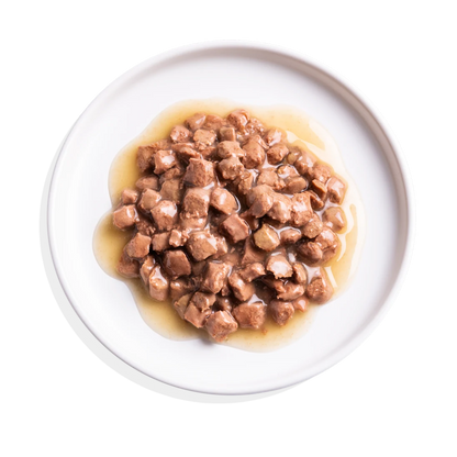 Tarrina Edgard & Cooper trocitos en salsa de pollo y pavo para gatos, 85g