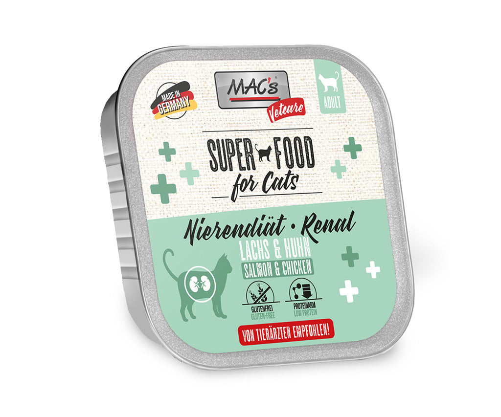 Tarrina MAC’s Vetcare Renal Salmón y Pollo para gatos de 100 g