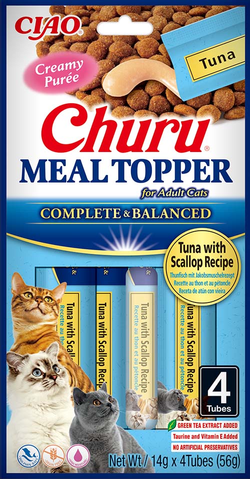 Topper cremoso Inaba Churu Meal Topper de atún con vieira para gatos