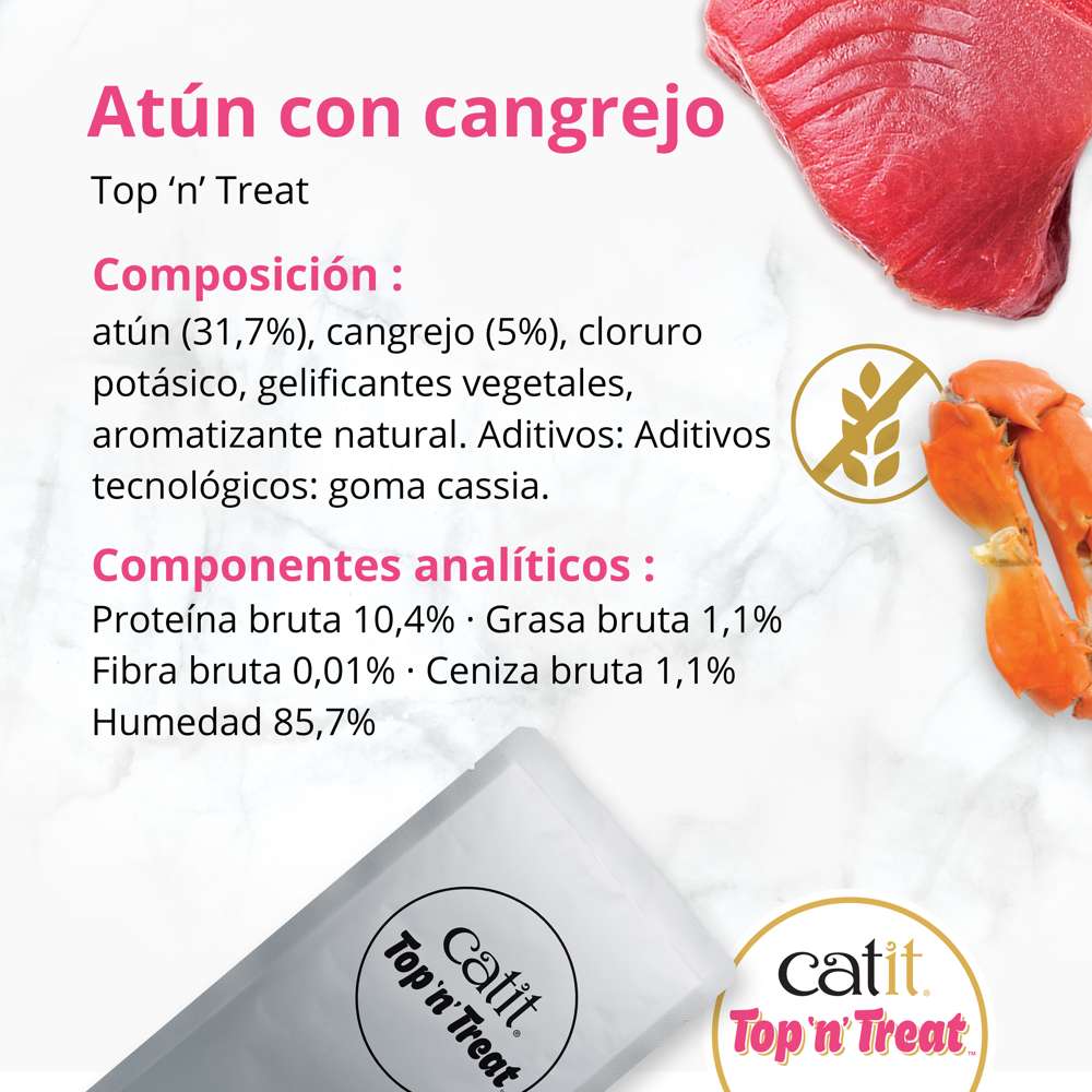 Topper de atún con cangrejo Catit Top N Treat para gatos