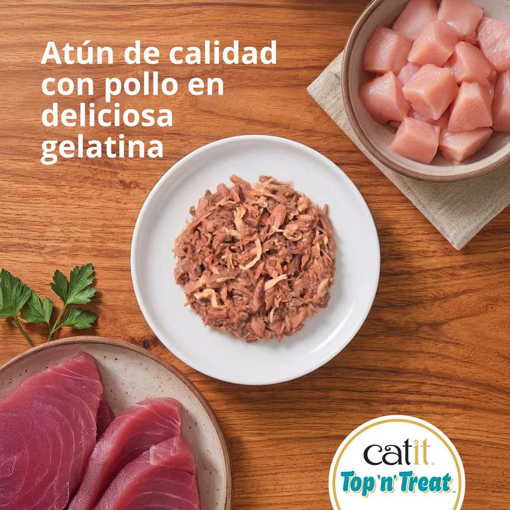 Topper de atún con pollo Catit Top N Treat para gatos