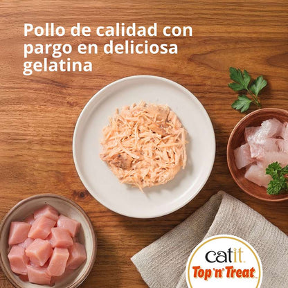 Topper de pollo con pargo Catit Top N Treat para gatos