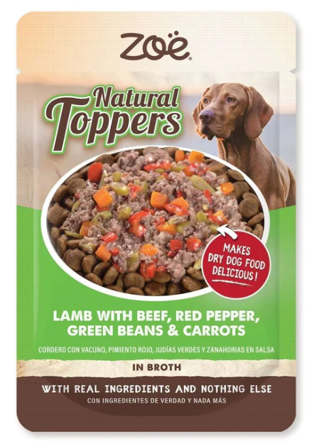Zoë Natural Toppers cordero con ternera 85g para perros