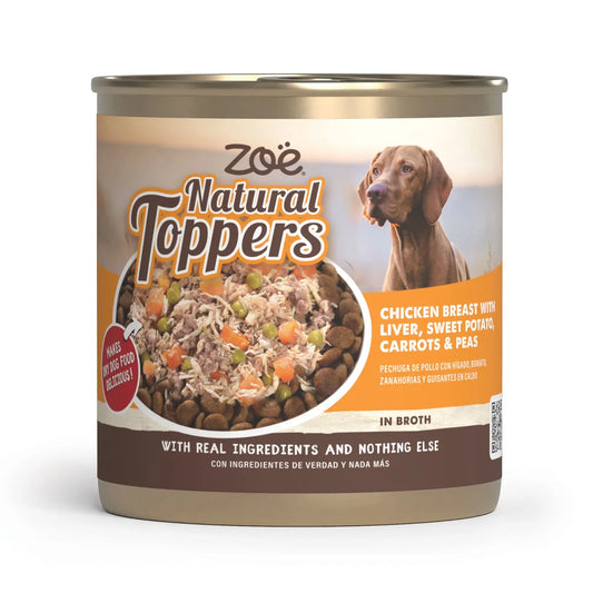 Zoë Natural Toppers pollo con hígado 170g para perros