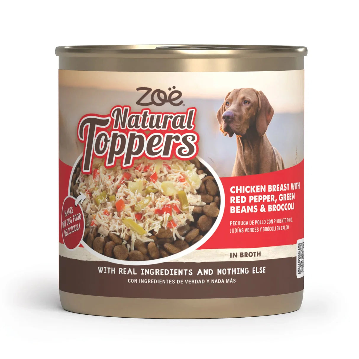 Zoë Natural Toppers pollo con pimiento rojo 170g para perros