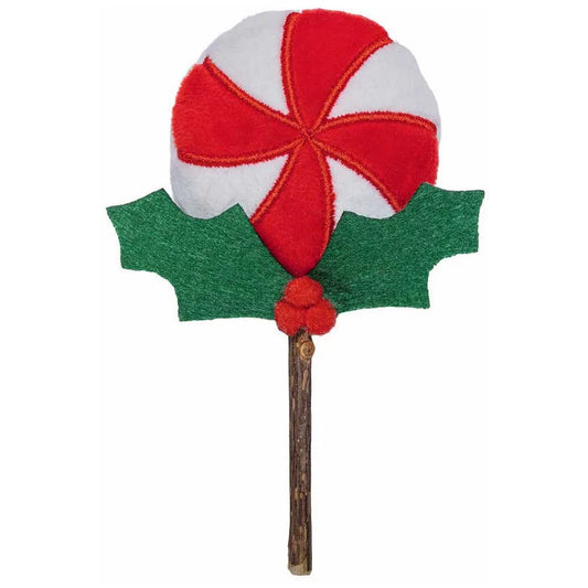 Piruleta Navideña de Matatabi – Felpa suave + palo 100% natural🎄🍭