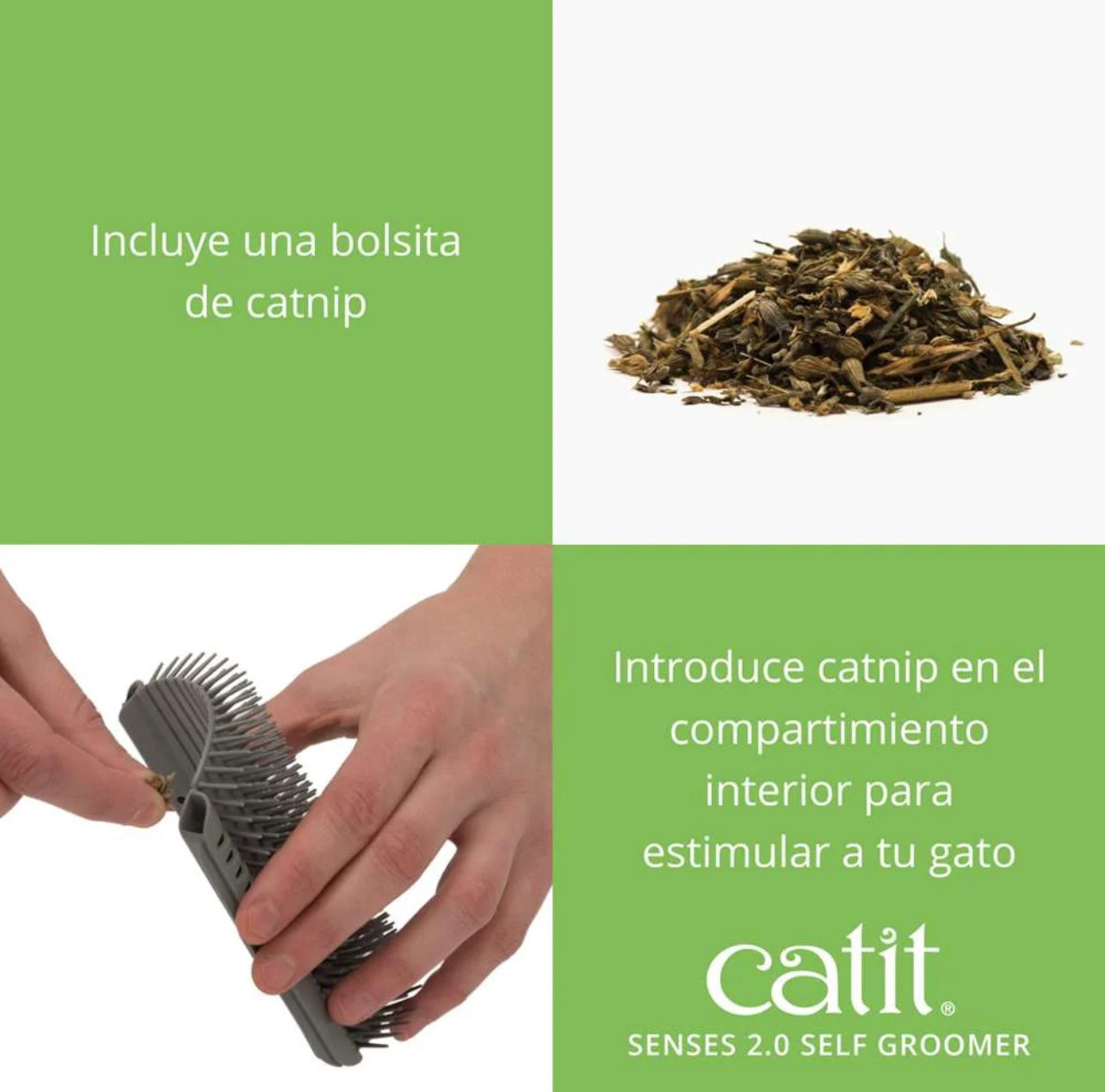 cepillo para gatos con catnip integrado