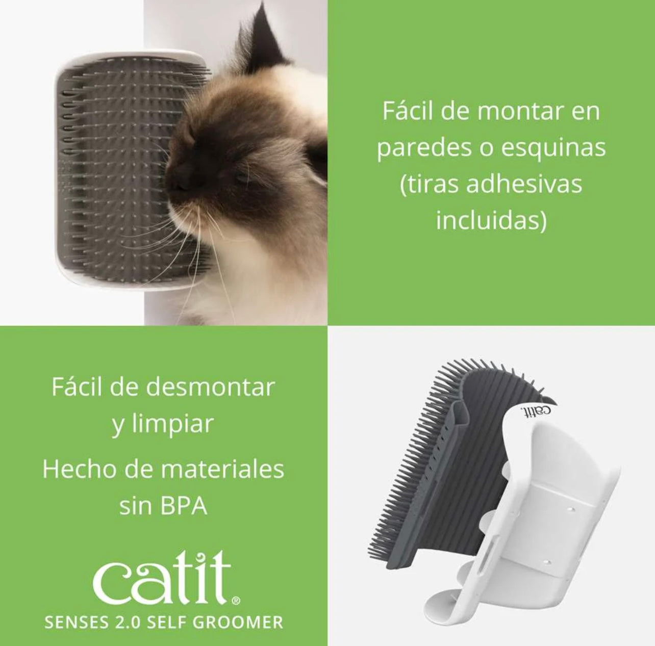 cepillo para gatos de pared autocepillado