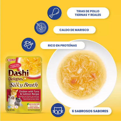 Inaba | Dashi Silky Broth - Pollo con atún y salmón (12x40g)