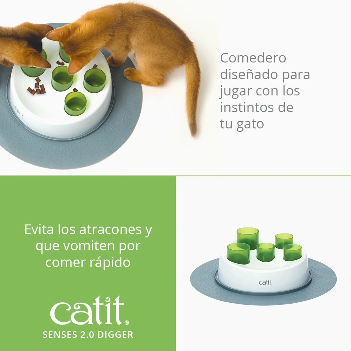 comedero antivoracidad para gatos con tubos