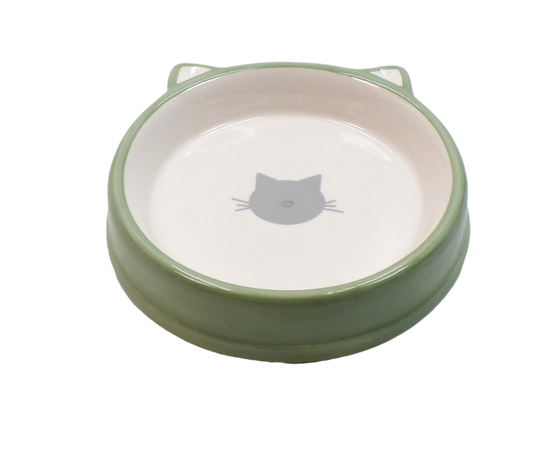 comedero ceramica gatos verde menta orejitas