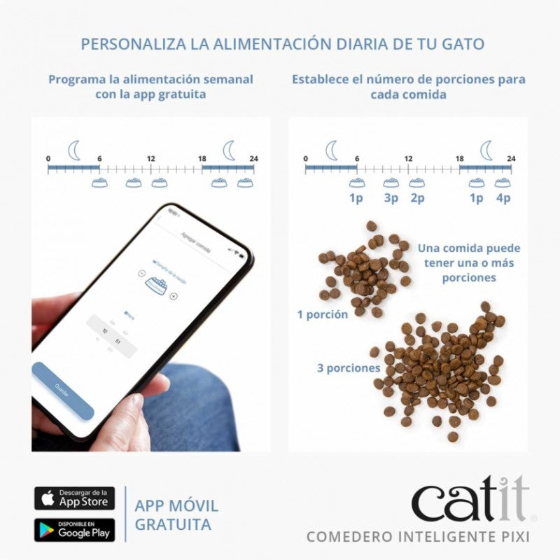 comedero para gatos acero inoxidable pixi