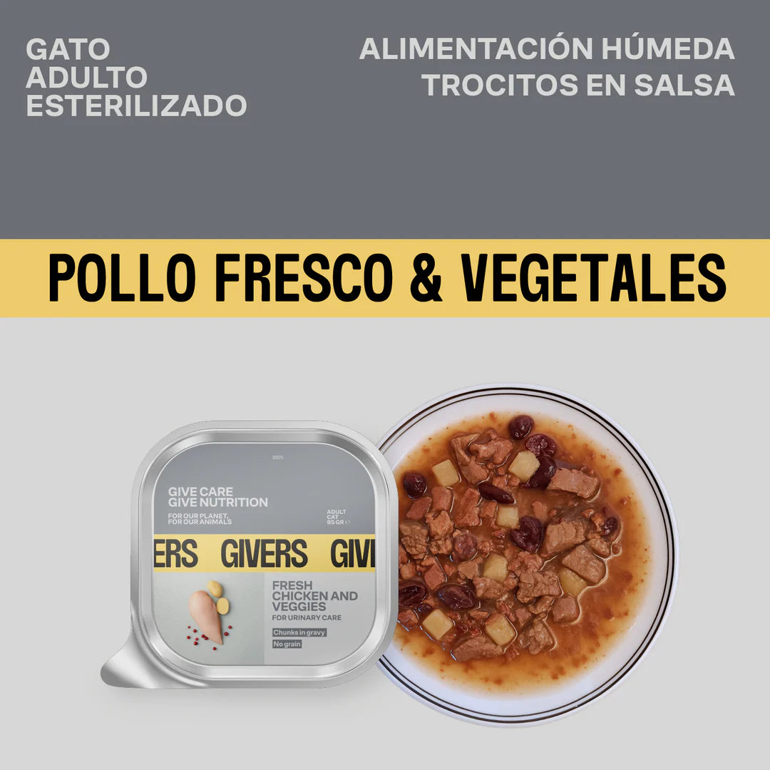 comida húmeda pollo gatos