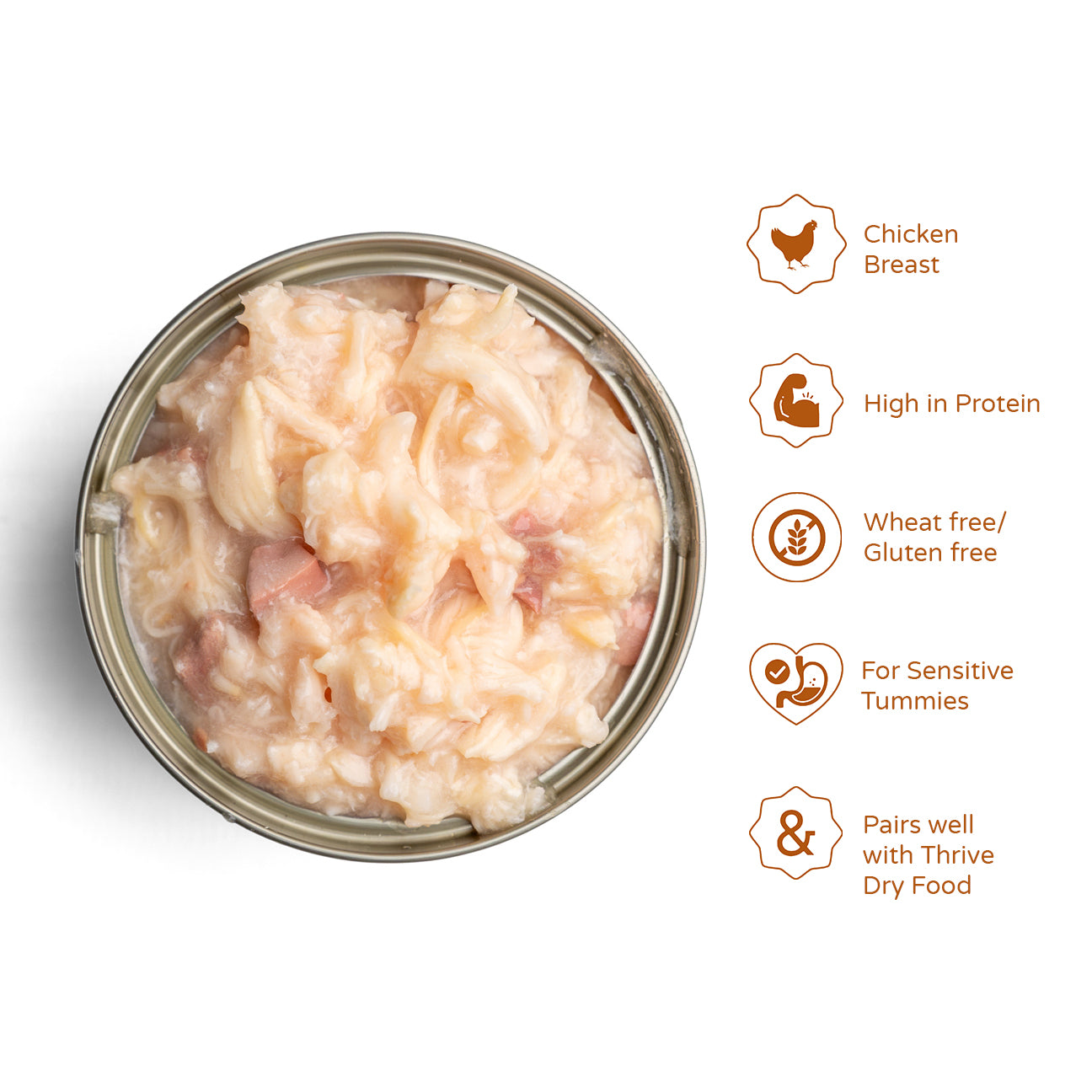 comida húmeda pollo hígado thrive textura