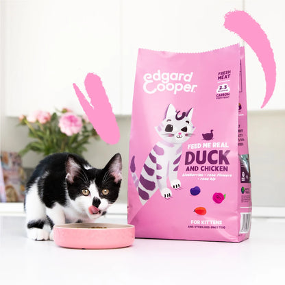 croquetas gatitos pollo pato sin cereales detalle