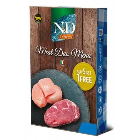 farmina nd natural meat duo gatos 6 latas